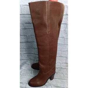 Frye Corinne OTK Boots Womens Size 6 Brown Leather Over The Knee Block Heel #61